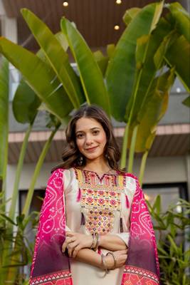 cream silk blend embroidered kurta sets 4