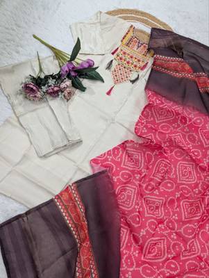 cream silk blend embroidered kurta sets 5