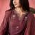 wine silk blend embroidered kurta sets