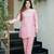 pink silk blend embroidered kurta sets