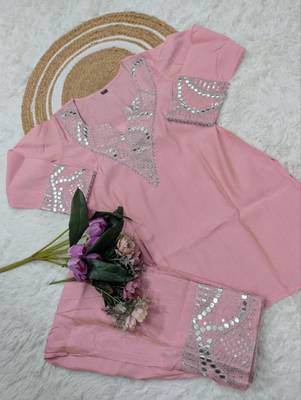 pink silk blend embroidered kurta sets 5