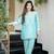 sky blue silk blend embroidered kurta sets