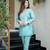 sky blue silk blend embroidered kurta sets