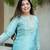 sky blue silk blend embroidered kurta sets