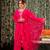 hot pink chanderi embroidered kurta sets