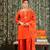 orange chanderi embroidered kurta sets