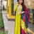 yellow silk blend embroidered kurta sets