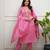 pink silk blend embroidered kurta sets