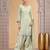 Green satin silk kurta set with farsi pant style & dupatta