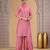 Pink satin silk kurta set with farsi pant style & dupatta