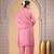 Pink satin silk kurta set with farsi pant style & dupatta