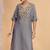 Grey orgenza shimmer a - line kurta set with loose pant style