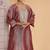 Magenta orgenza shimmer a - line loose fit kurta set with palazo