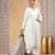 Off white chiffon designer suit with pant & dupatta