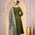 Green chiffon designer suit with pant & dupatta