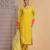 Yellow  chiffon kurta set with pant & dupatta