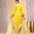 Yellow  chiffon kurta set with pant & dupatta