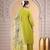Green chiffon a - line kurta set with pant & dupatta