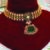 Gold plated kundan green stones choker necklace set