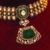 Gold plated kundan green stones choker necklace set