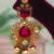 Gold plated kundan red stones choker necklace set