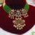 Gold plated kundan green stones necklace set