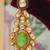 Gold plated kundan green stones multi layered necklace set