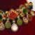 Gold plated multicolor stones choker necklace set