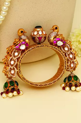 Gold plated multicolor heritage kada