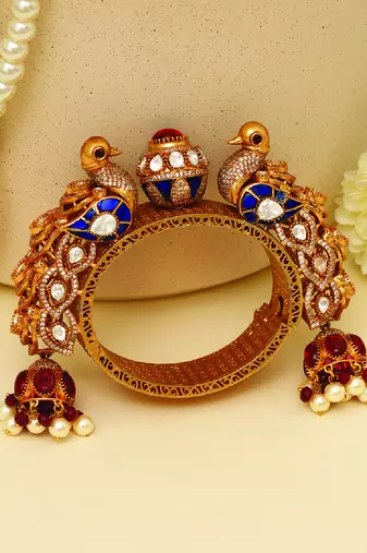 Gold plated multicolor heritage kada