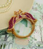 Gold plated red stones heritage kada