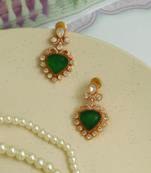 Gold plated green stones earrings
