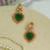 Gold plated green stones earrings