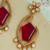 Gold plated kundan red stones earrings