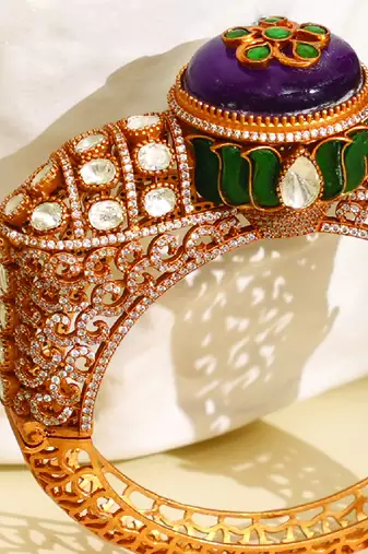 Zircon purple stone royal kada