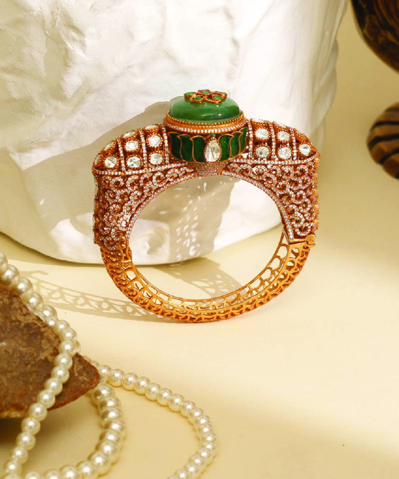 Zircon green stone royal kada