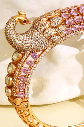 Zircon pink stone royal kada