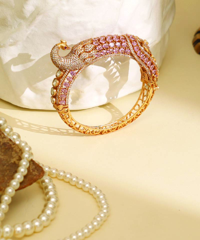 Zircon pink stone royal kada