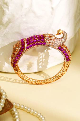 Zircon pink stone royal kada
