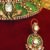 Gold plated kundan green stones choker necklace set