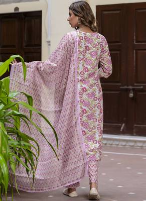 Onion-pink embroidered cotton salwar suit 3