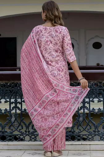Light-pink] embroidered cotton salwar suit