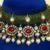 Gold plated kundan multicolor stones choker necklace set