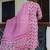 White-pink embroidered cotton salwar suit