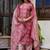 Peach embroidered cotton salwar suit