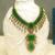Gold plated kundan green stones necklace set