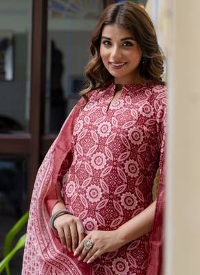 Peach embroidered cotton salwar suit 2