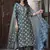 Dark-green embroidered cotton salwar suit