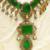 Gold plated kundan green stones necklace set