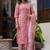 Baby-pink embroidered cotton salwar suit